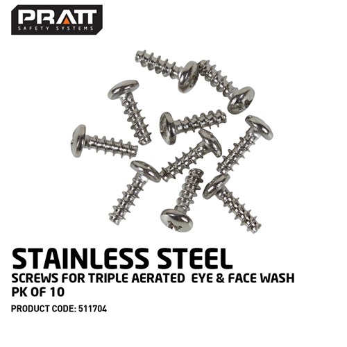 Stainless Steel Screws For Triple Aerated  Eye & Face Wash Pk Of 10