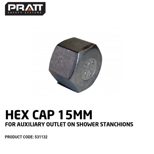 Hex Cap 15mm for Auxiliary Outlet on Shower Stanchions