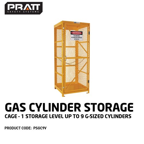 Gas Cylinder Storage Cage. 1 Storage Level Up To 9 G-Sized Cylinders