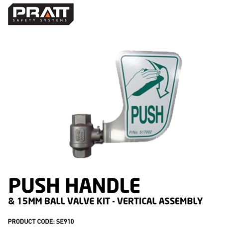 Push Handle & 15mm Ball Valve Kit - Vertical Assembly